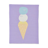 Biquette Ice Cream Knit Mini Blanket ~ Berry