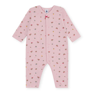 Petit Bateau l/s Floral Print Romper ~ Pink Multi