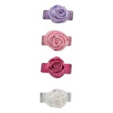 Bari Lynn Small Satin Rose Hair Clip w/ Crystals
