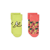 Happy Socks Baby 2 Pack Fruit Terry Socks ~ Yellow/Coral