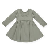 Quincy Mae Baby Ribbed l/s Dress ~ Basil