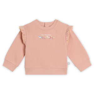 Stella McCartney Baby Girl Frilled Sweatshirt & Chambray Pants w/ Horses Embroidery ~ Light Pink/Blue