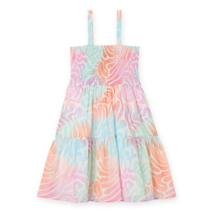 Stella McCartney Girls Sleeveless Stella Tie Dye Wave Dress ~ Pink Multi