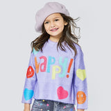 Baby Sara Happy Fuzzy Sweater ~ Purple Multi