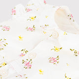 Petit Bateau Sleeveless Floral Print Bubble w/ Collar ~ White Multi