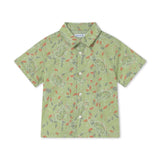 Mayoral Baby Boy Chameleon Print s/s Woven Shirt ~ Matcha