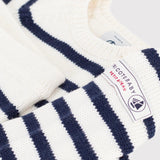 Petit Bateau Striped Knit Sweater & Pants Set ~ White/Navy