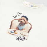 Mayoral Baby Girl Parisian Poodle l/s T-Shirt & Ribbed Velour Pants Set ~ Natural/Navy