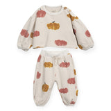 Play Up Baby Cloud Print Fleece Sweatshirt & Sweatpants Set ~ Natural/Pink