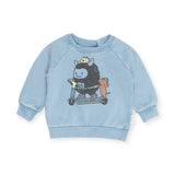 Huxbaby Scooter Monster Sweatshirt & Vintage Slouch Pants Set ~ Washed Blue