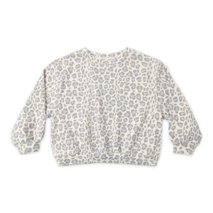 Rylee + Cru Baby Oversized Sweatshirt & Wide Leg Sweatpants Set ~ Blue Leopard/Natural