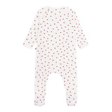Petit Bateau Crossover Snap Heart Print ~ White/Red