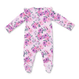 Angel Dear 2 Way Zipper Frill Sleeve Footie ~ Rose Abundance