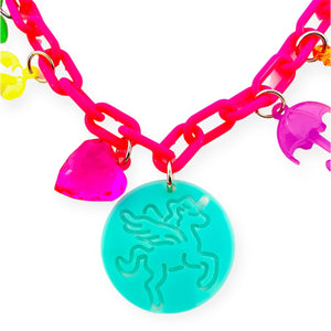 Sadie's Moon Charm-Tastic Charm Necklace ~ Flying Unicorn
