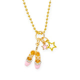 Tiny Treats & Zomi Gems Ballet Slippers & Stars Gold Charm Necklace