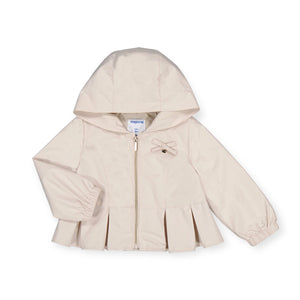Mayoral Baby Girl Hooded Peplum Windbreaker ~ Almond