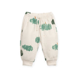 Play Up Baby Cloud Print Waffle Weave Cardigan & Pants Set ~ Ecru/Green