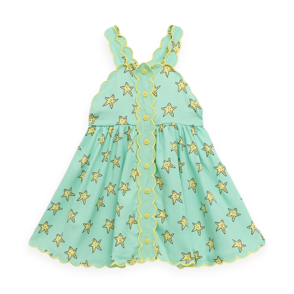 Stella McCartney Girls Starfish Strappy Scalloped Dress ~ Green – Born  Yesterday