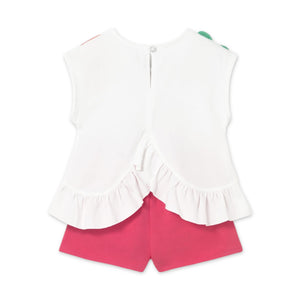 Mayoral Baby Girl Fruit Print Top & Shorts Set ~ Hibiscus