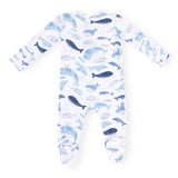 Angel Dear 2 Way Zipper Footie ~ Blue Whales