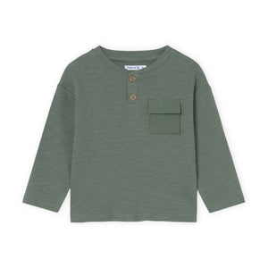 Mayoral Baby Boy Thermal Henley w/ Pocket ~ Fir