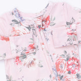 Angel Dear 2 Way Zipper Ruffle Back Footie ~ Painterly Rose Bouquets