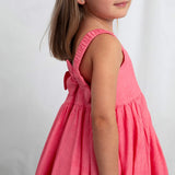 Mayoral Girls Flowers Jacquard Dress w/ Bows ~ Geranium