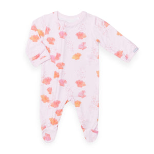 Coccoli Modal Zipper Footie ~ Pink Seashells