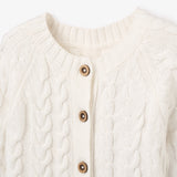 Elegant Baby Horseshoe Cable Knit Romper ~ Whisper White