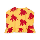 Wynken Vela Dog Print Sleeveless Frill Top & Skirt Set ~ Soleil/Red