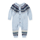 Molo Baby Frej Knit Romper ~ Blue Hues