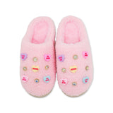 Bari Lynn Conversational Hearts w/ Jewels Slippers ~ Pink