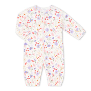 Coccoli Modal Convertible Gown & Hat Set ~ Flowers on Cream