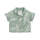 Play Up Baby Printed Woven Shirt & Shorts Set ~ Sage/Off White