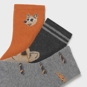 Mayoral Baby Boy Socks 3 Pack ~ Pumpkin
