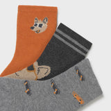 Mayoral Baby Boy Socks 3 Pack ~ Pumpkin