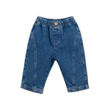 Play Up Baby Stegosaurus Print l/s T-Shirt & Denim Pants Set ~ Off-White/Blue
