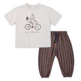 Rylee + Cru Baby Let's Adventure Relaxed Tee & Mulberry Stripe Jogger Set ~ Fog/Midnight