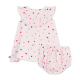 Petit Bateau Sleeveless Berry Print Dress w/ Bloomer ~ Pink
