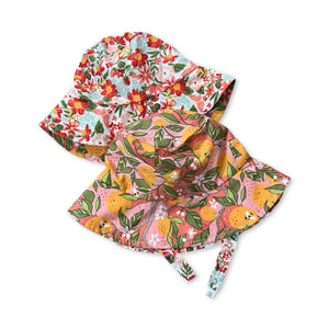 Urban Baby Bonnets Reversible Organic Bucket Hat ~ Strawberry Lemonade