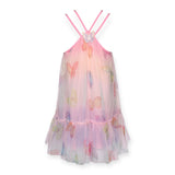Baby Sara Butterfly Mesh Dress ~ Pink Multi