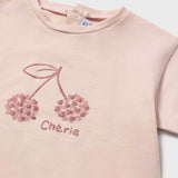 Mayoral Baby Girl Cherie T-shirt & Pleated Tulle Skirt Set ~ Peony/Blossom