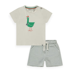 Babyface Baby Boy Graphic Tee & Seersucker Shorts Set ~ Duck/Bottle
