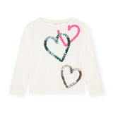 Billieblush Hearts Embellished l/s Tee ~ White