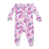 Angel Dear 2 Way Zipper Frill Sleeve Footie ~ Rose Abundance