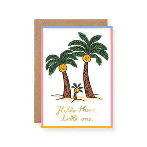 Wrap Hello There Little One Palm Trees Baby Card