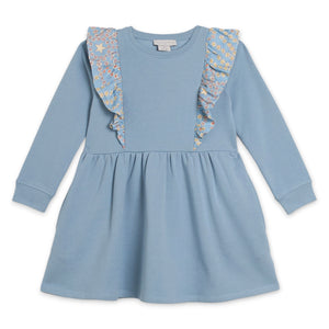 Stella McCartney Girls Fleece Dress w/ Star Print Ruffles ~ Blue