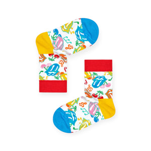 Happy Socks Baby Rolling Stones Tumbling Dice Socks ~ White Multi