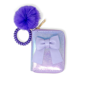 Tiny Treats Shiny Jumbo Bow Spiral Strap Wallet