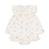 Petit Bateau Floral Print s/s Blouse & Bloomer Set ~ White Multi